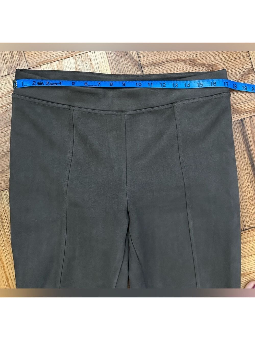 Andrew Marc Pintuck Skinny Faux Suede Pants in Walnut - Picture 4 of 9